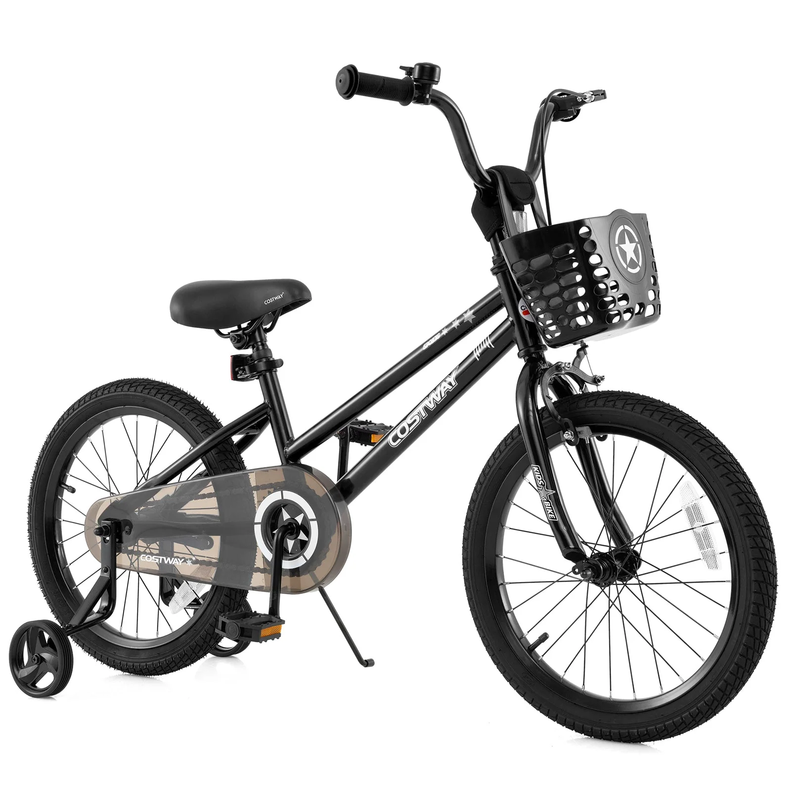 18 Inch Kids Bike with Basket and Training Wheels for Children Aged 4-8 Years Old - Image 3