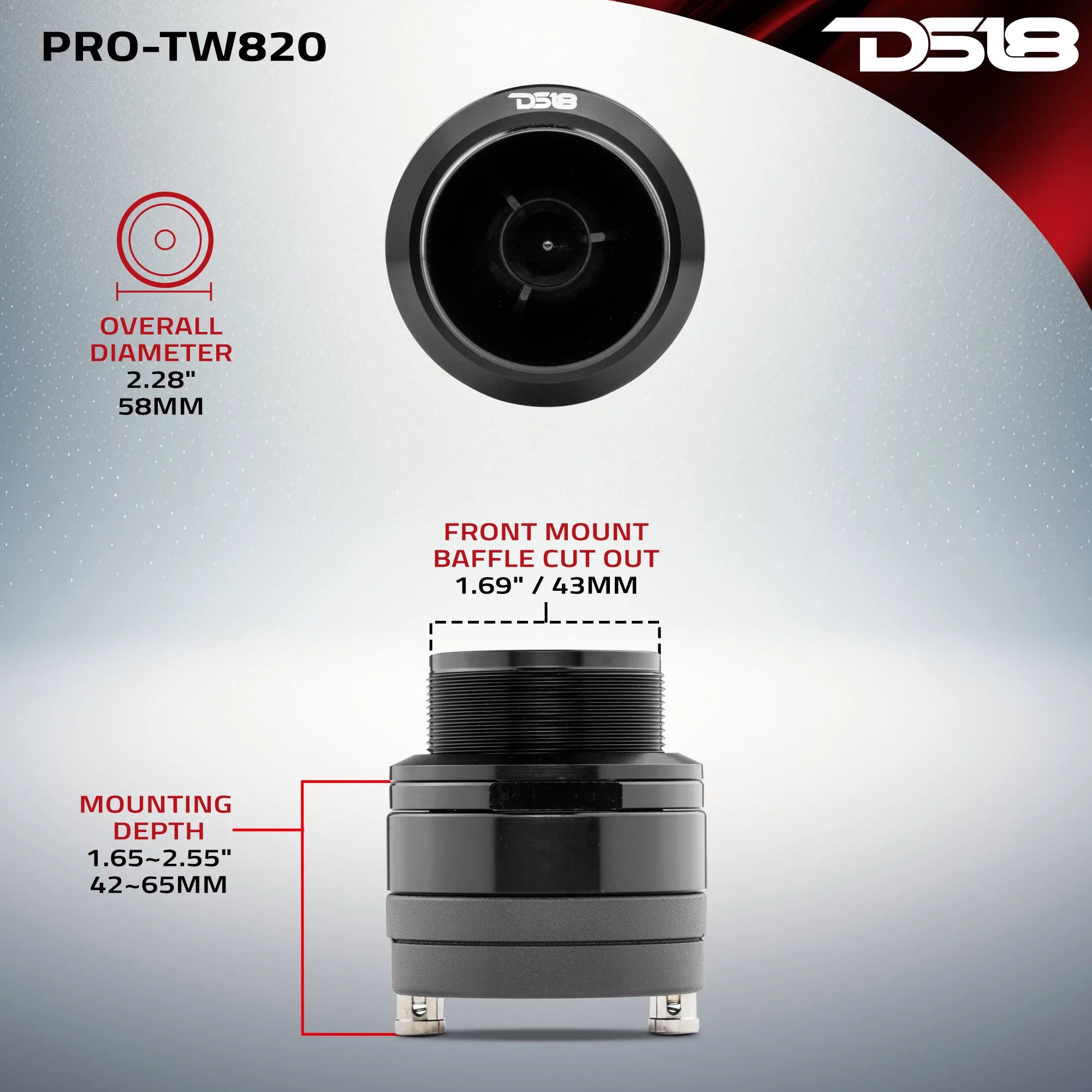 2.3" High Compression Neodymium Super Bullet Tweeter 100 Watts 1.4" Aluminum 4-Ohm Vc - Image 6
