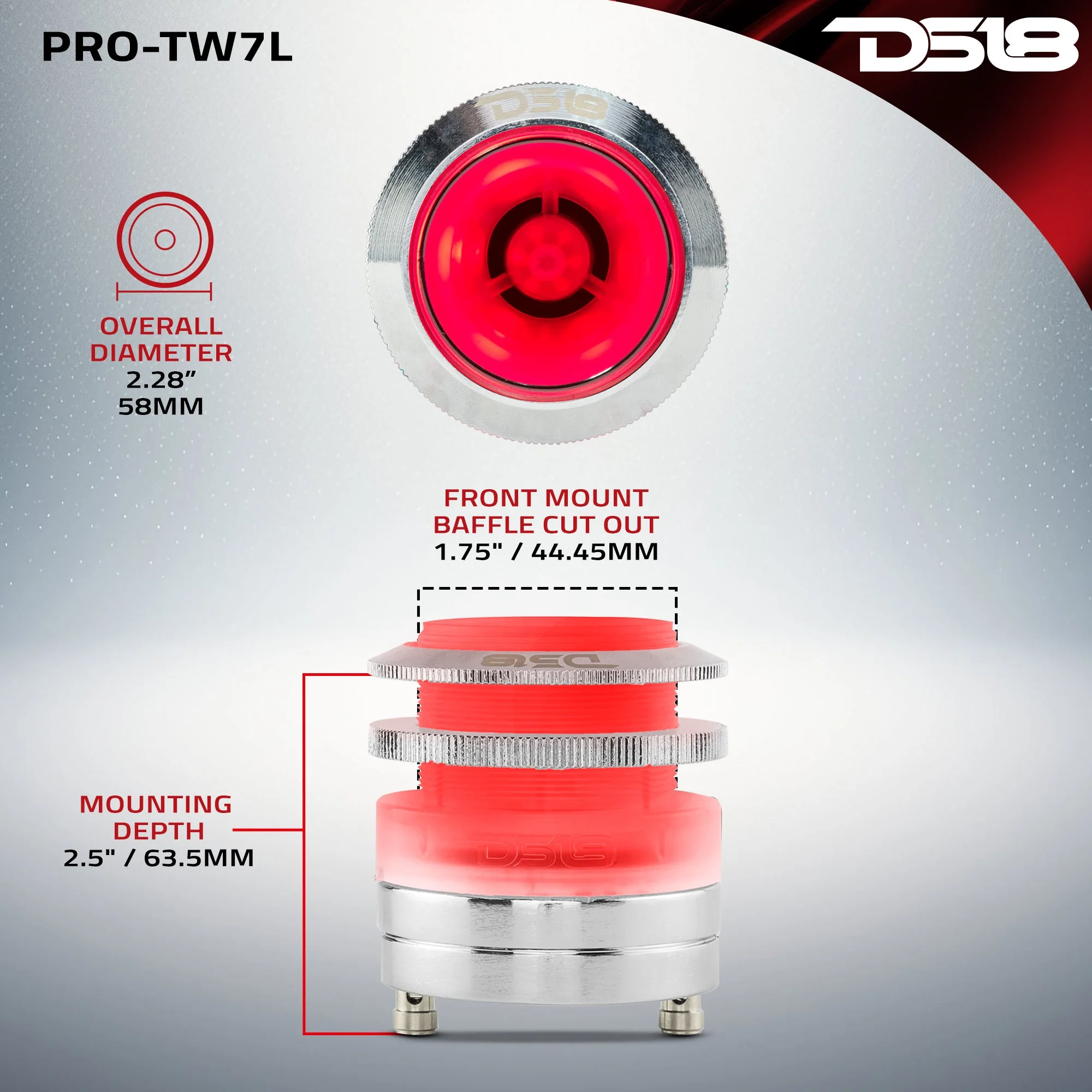 2.3" Neodymium Super Bullet Tweeter 1" Titanium Voice Coil with RGB LED Lights - Image 7