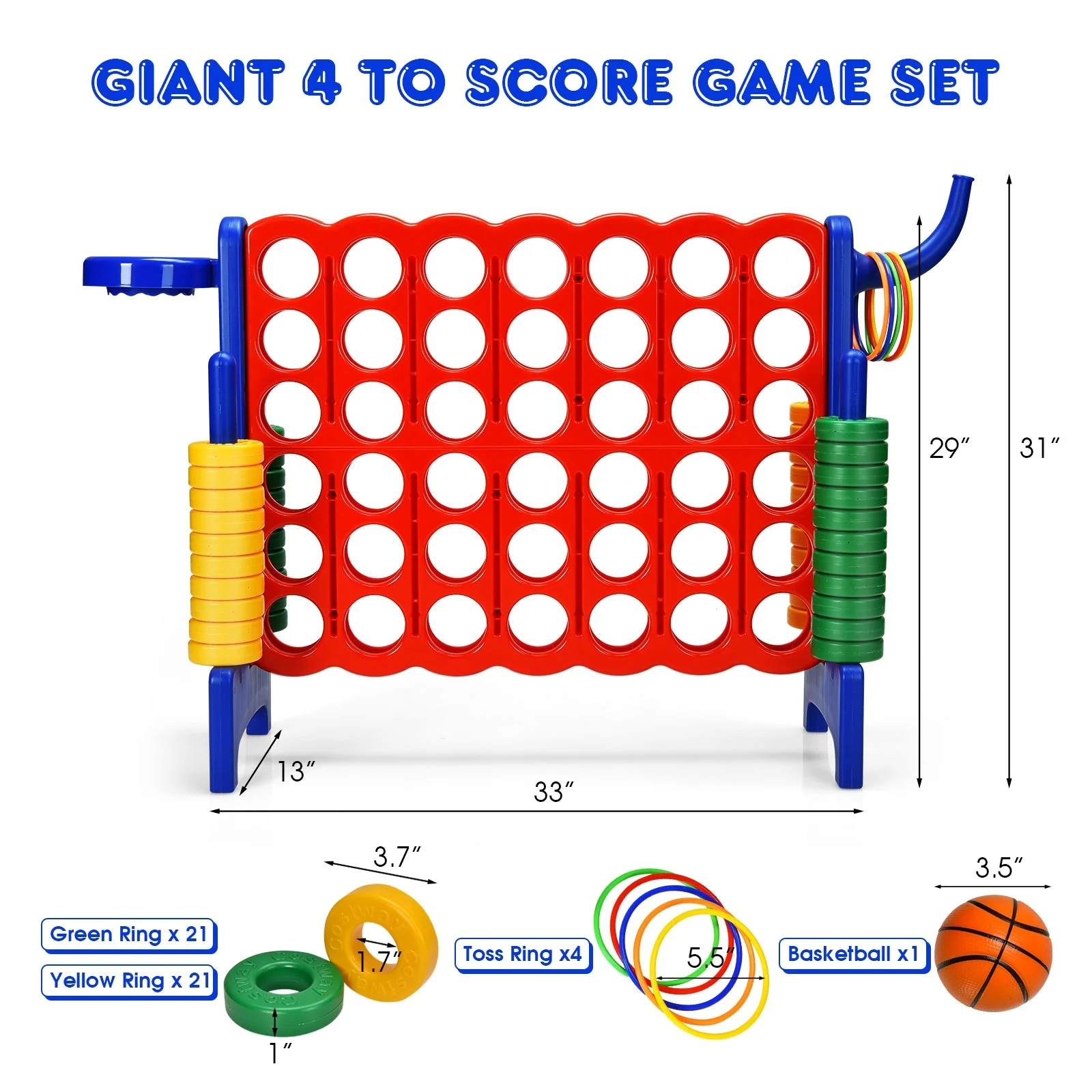 2.5Ft 4-to-Score Giant Game Set-Blue - Image 3