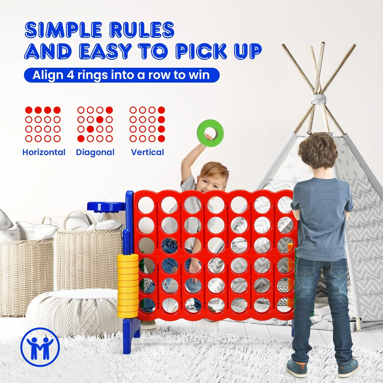 2.5Ft 4-to-Score Giant Game Set-Blue - Image 6