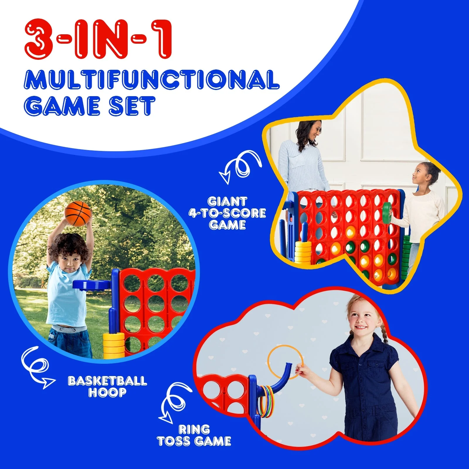2.5Ft 4-to-Score Giant Game Set-Blue - Image 7