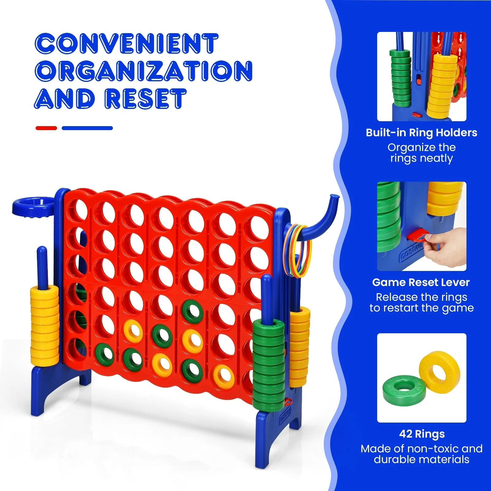 2.5Ft 4-to-Score Giant Game Set-Blue - Image 8