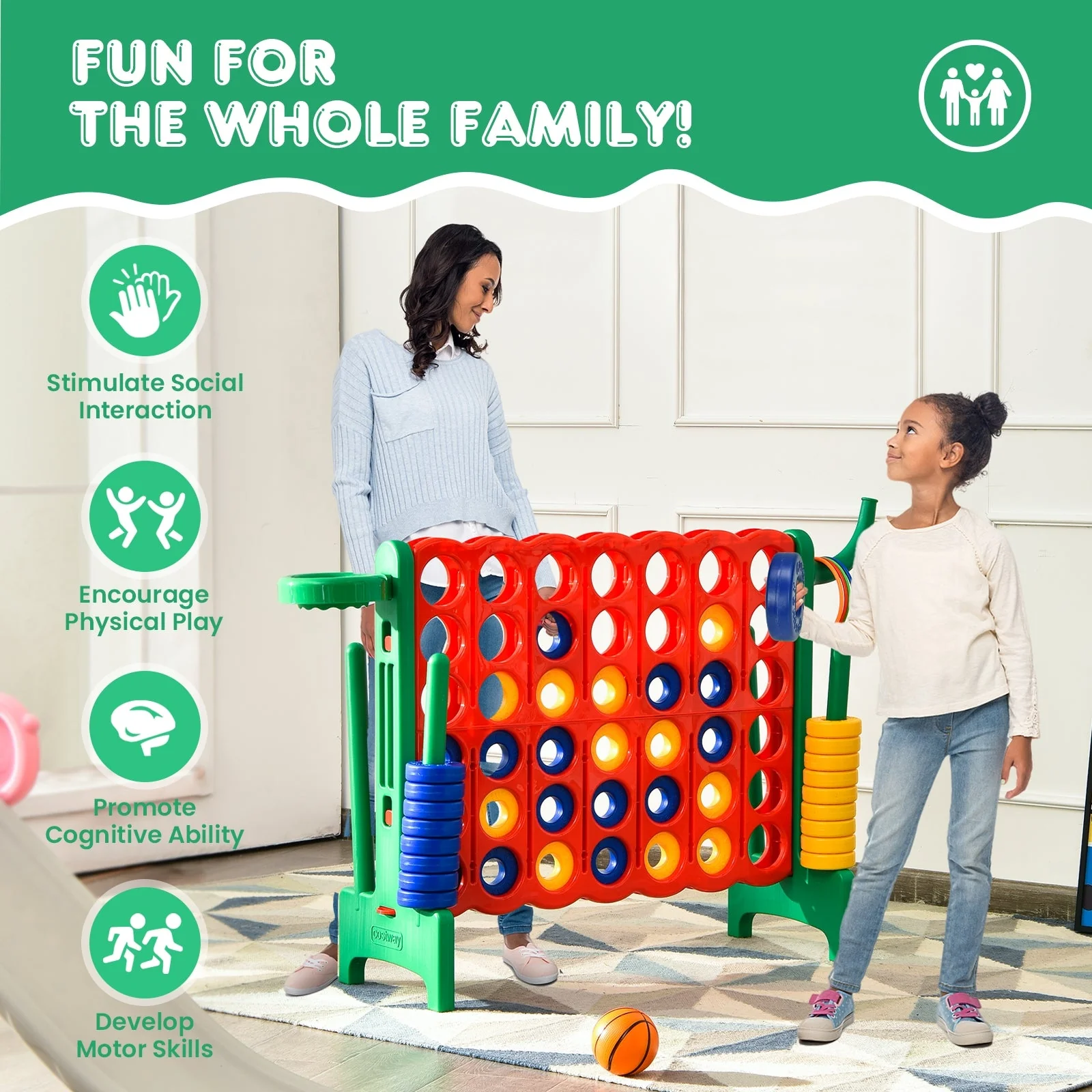 2.5Ft 4-to-Score Giant Game Set-Green - Image 2