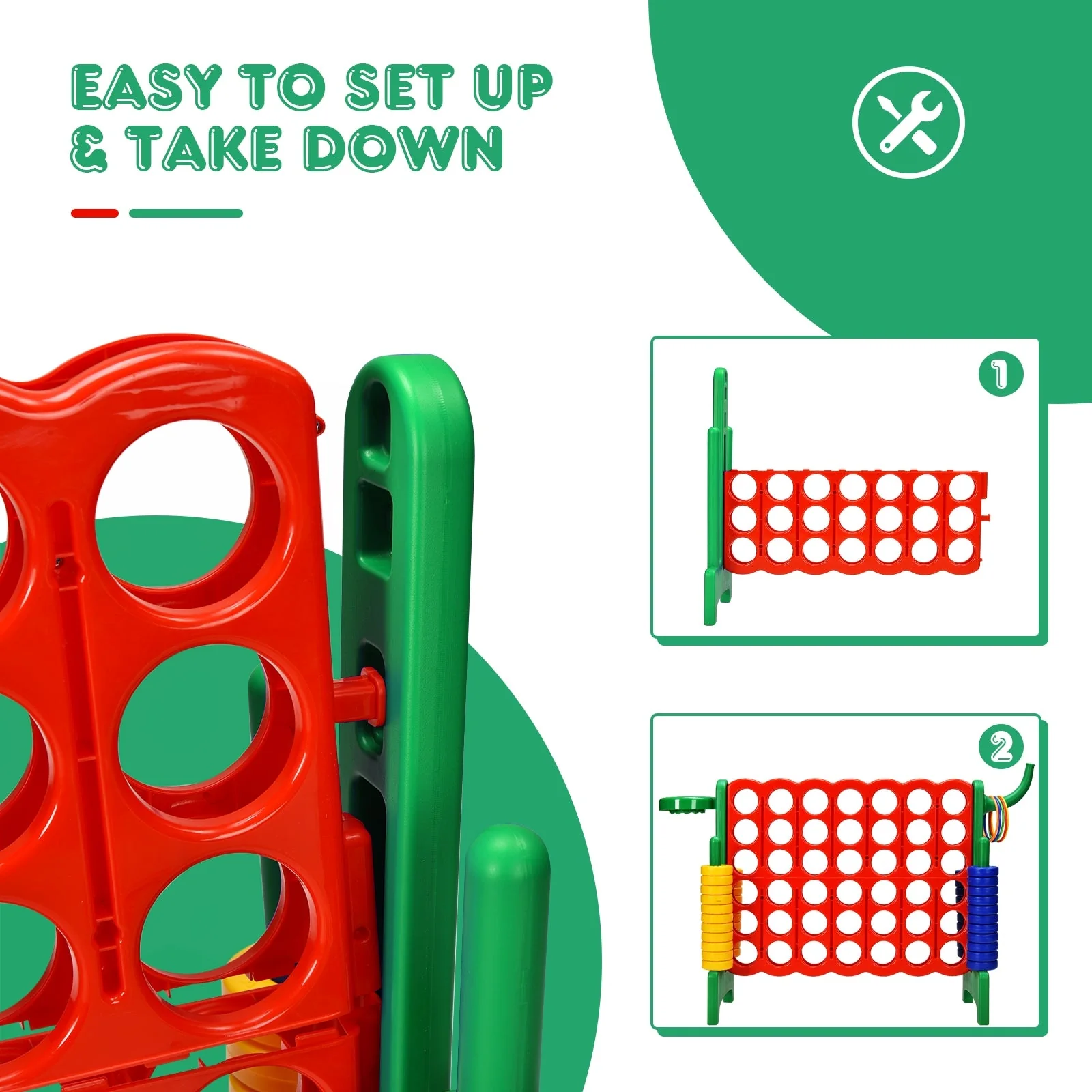 2.5Ft 4-to-Score Giant Game Set-Green - Image 5