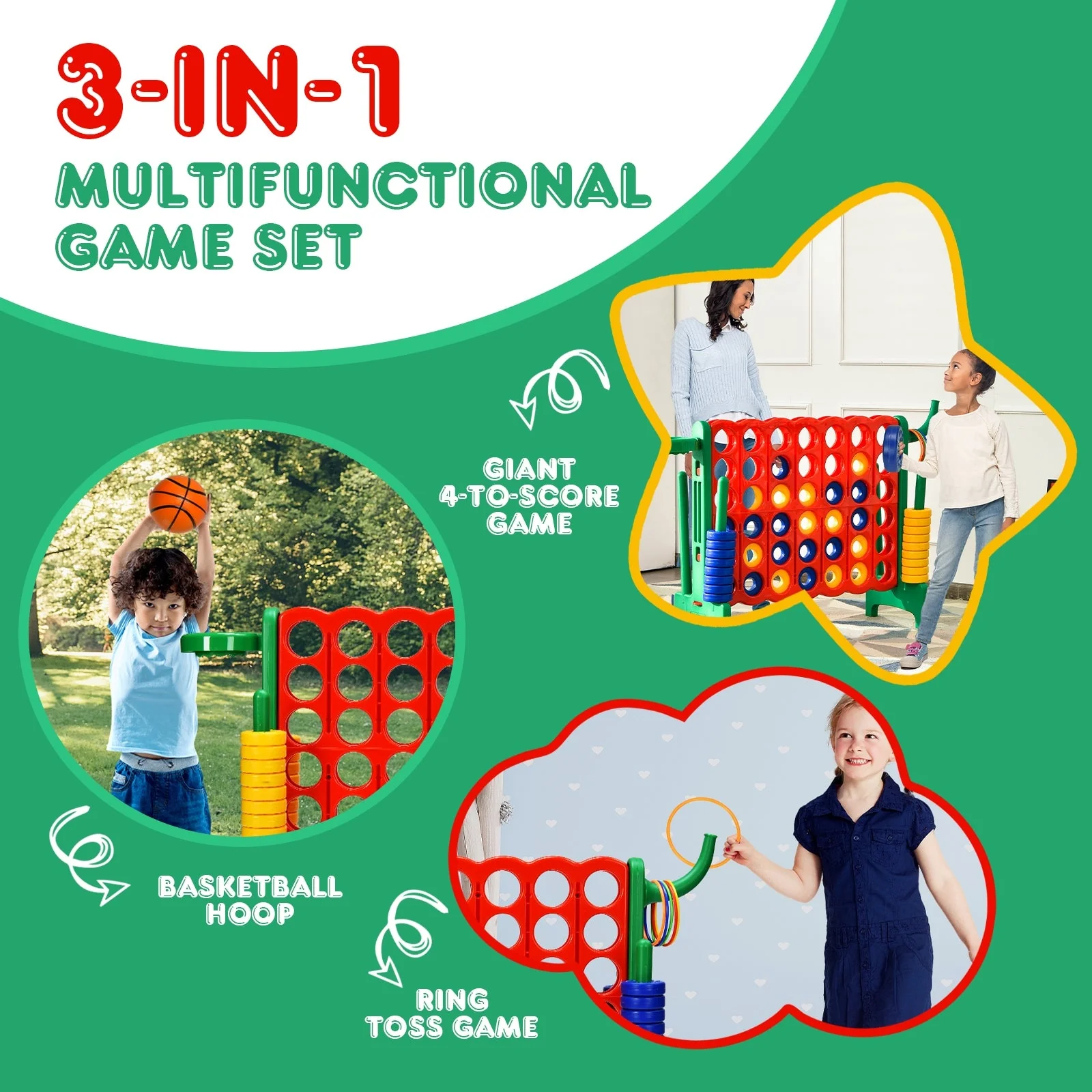 2.5Ft 4-to-Score Giant Game Set-Green - Image 7