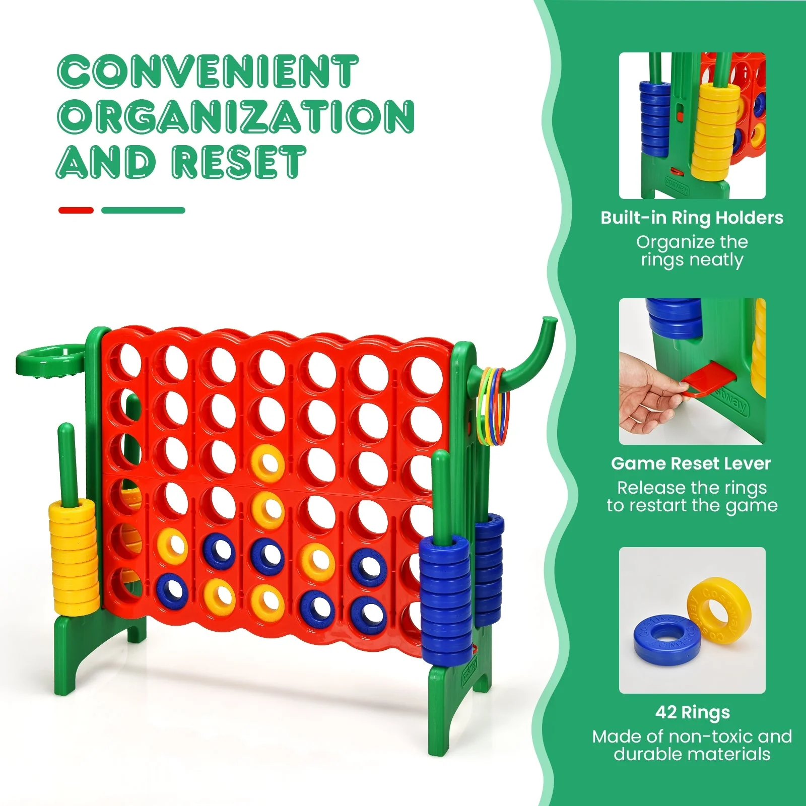 2.5Ft 4-to-Score Giant Game Set-Green - Image 8