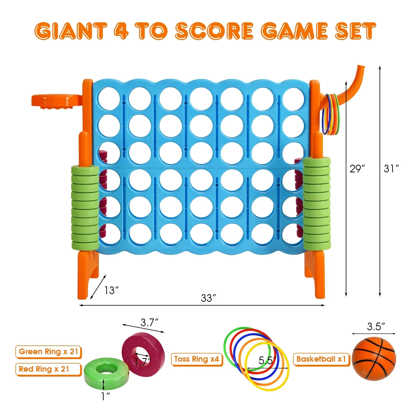 2.5ft 4-to-Score Giant Game Set-Orange - Image 3