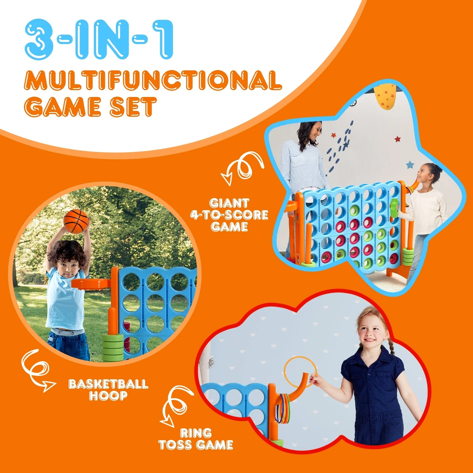 2.5ft 4-to-Score Giant Game Set-Orange - Image 6