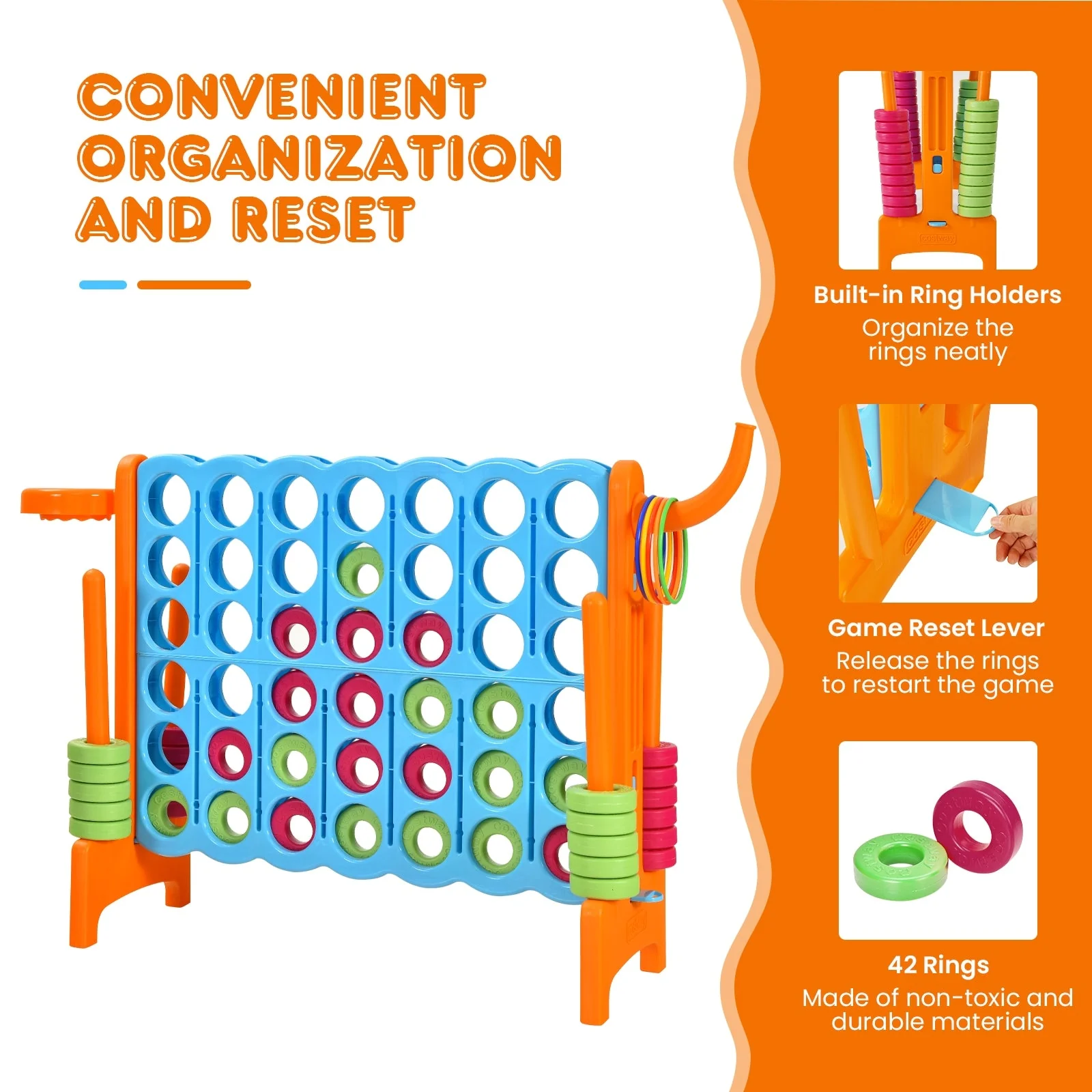 2.5ft 4-to-Score Giant Game Set-Orange - Image 7