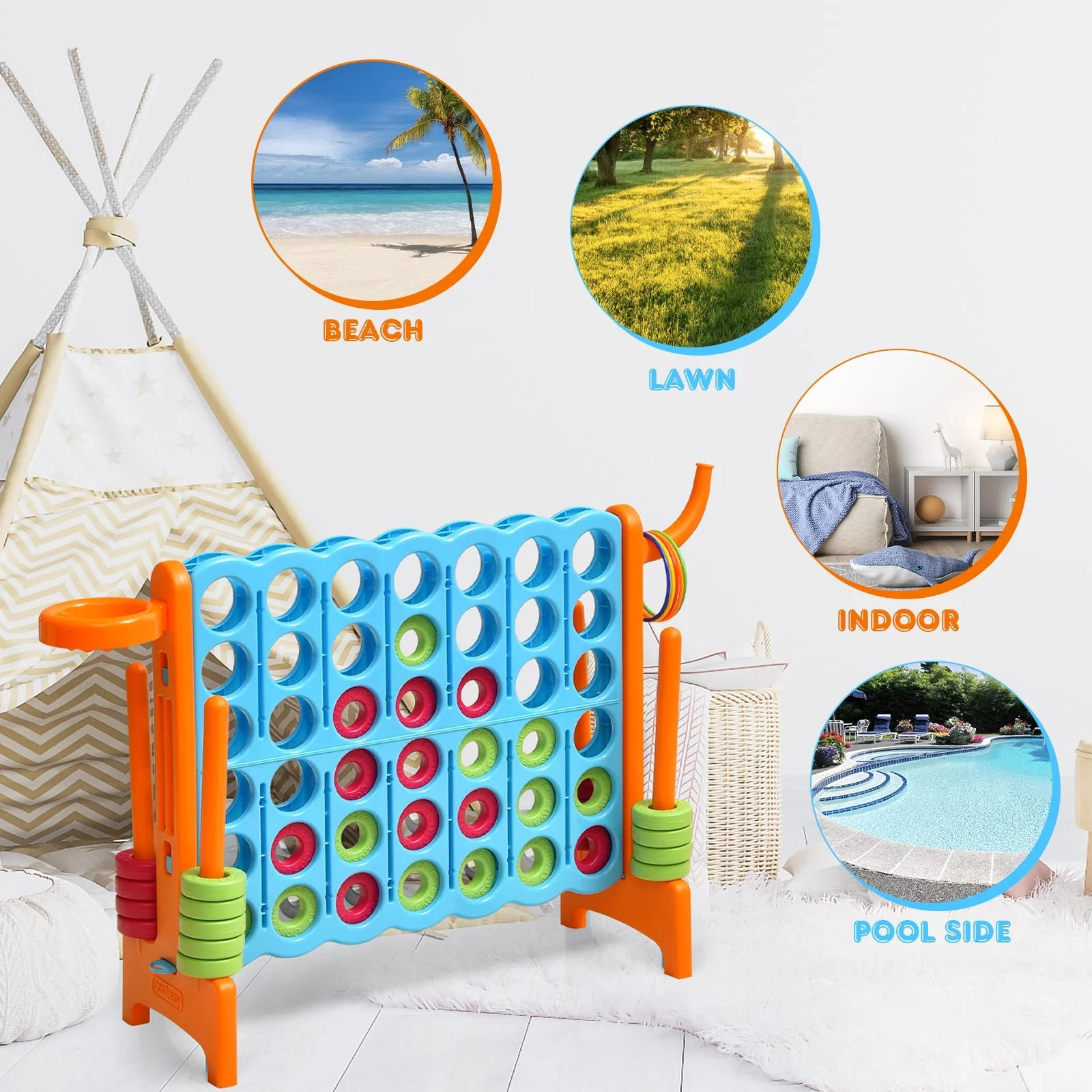 2.5ft 4-to-Score Giant Game Set-Orange - Image 8