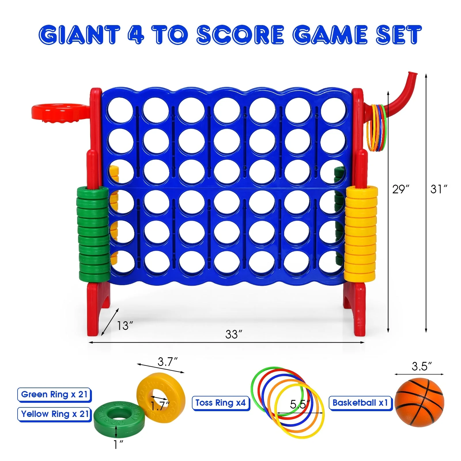 2.5ft 4-to-Score Giant Game Set-Red - Image 3