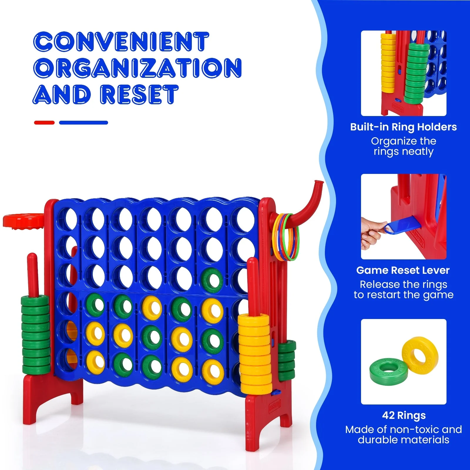 2.5ft 4-to-Score Giant Game Set-Red - Image 8