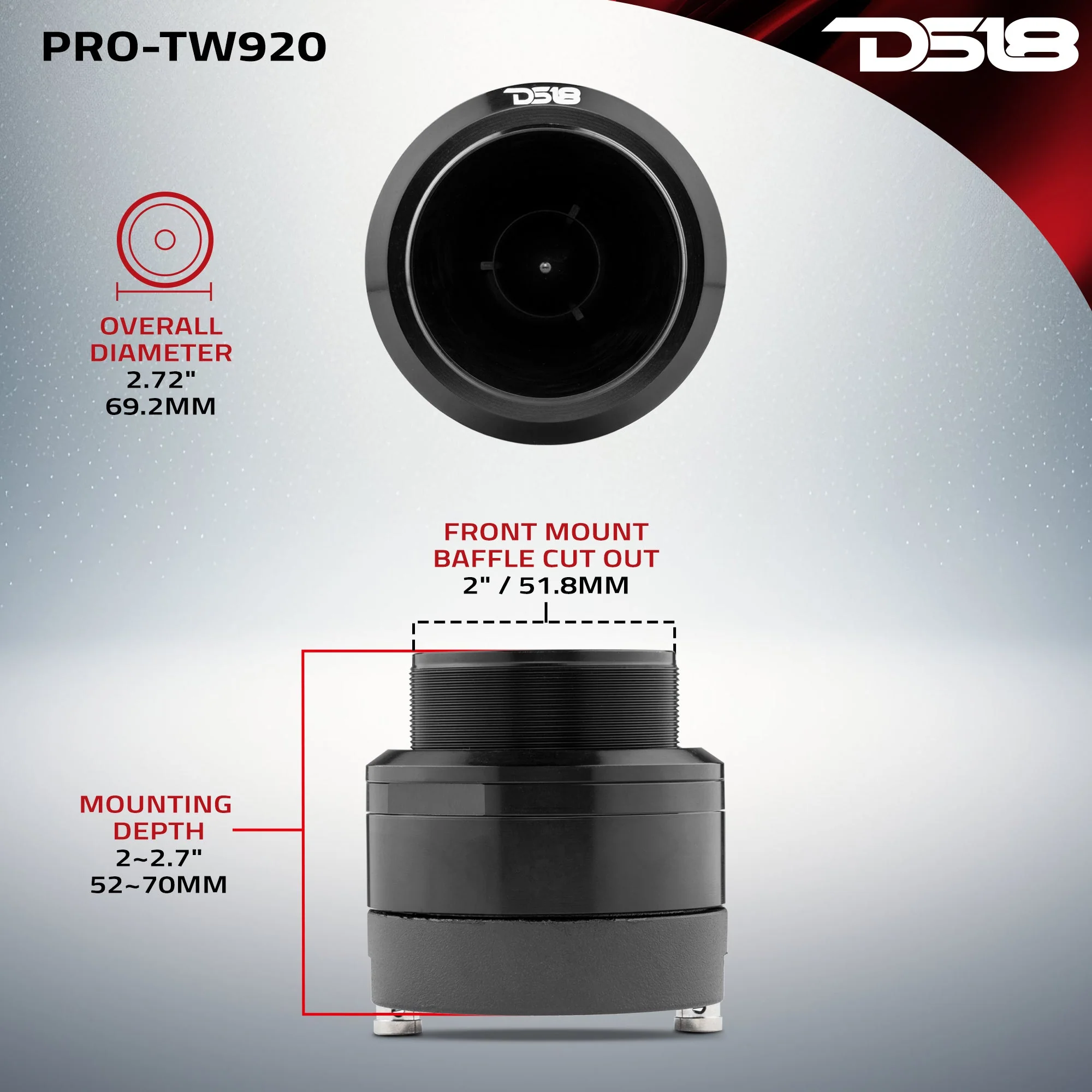 2.7" High Compression Neodymium Super Bullet Tweeter 160 Watts 1.4" Titanium 4-Ohm Vc - Image 6