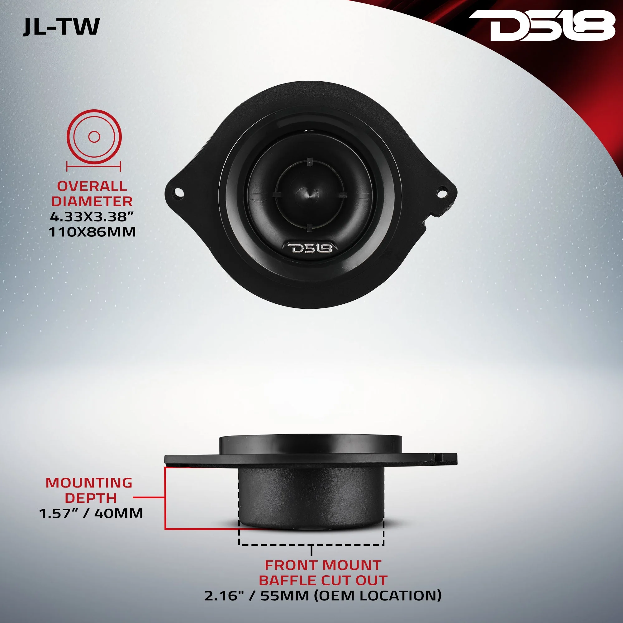 2.7" OEM Bullet Tweeter Replacement Upgraded For Jeep JL/JLU/JT 100 Watts RMS 4-Ohm 1" VC - Image 7