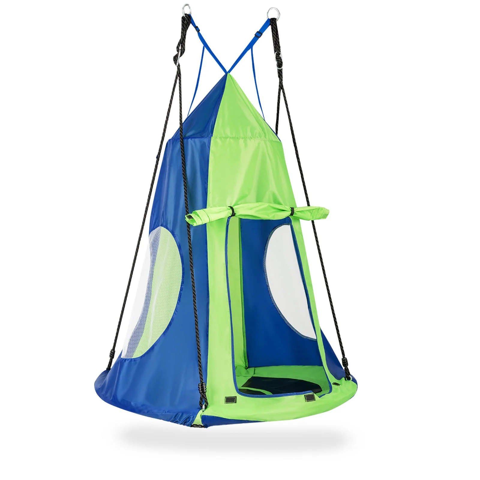 2-in-1 40 Inch Kids Hanging Chair Detachable Swing Tent Set-Green - Image 3