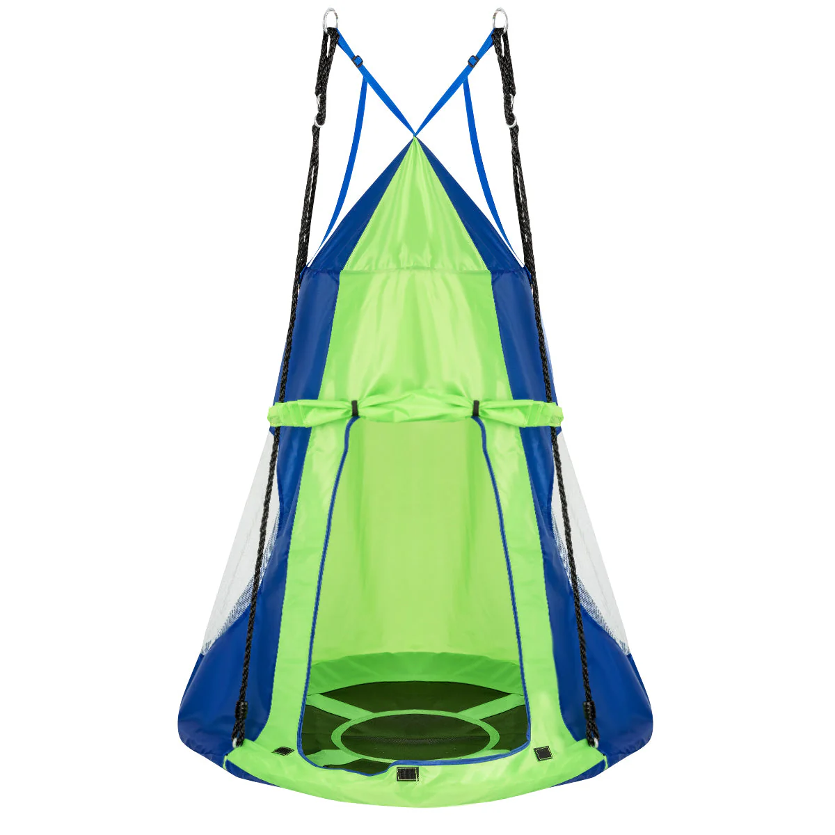 2-in-1 40 Inch Kids Hanging Chair Detachable Swing Tent Set-Green - Image 4
