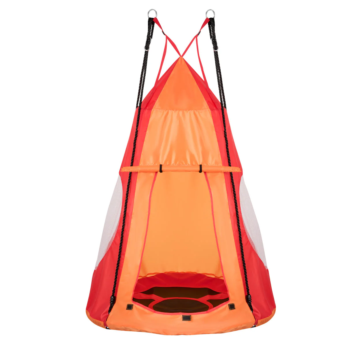 2-in-1 40 Inch Kids Hanging Chair Detachable Swing Tent Set-Orange - Image 5