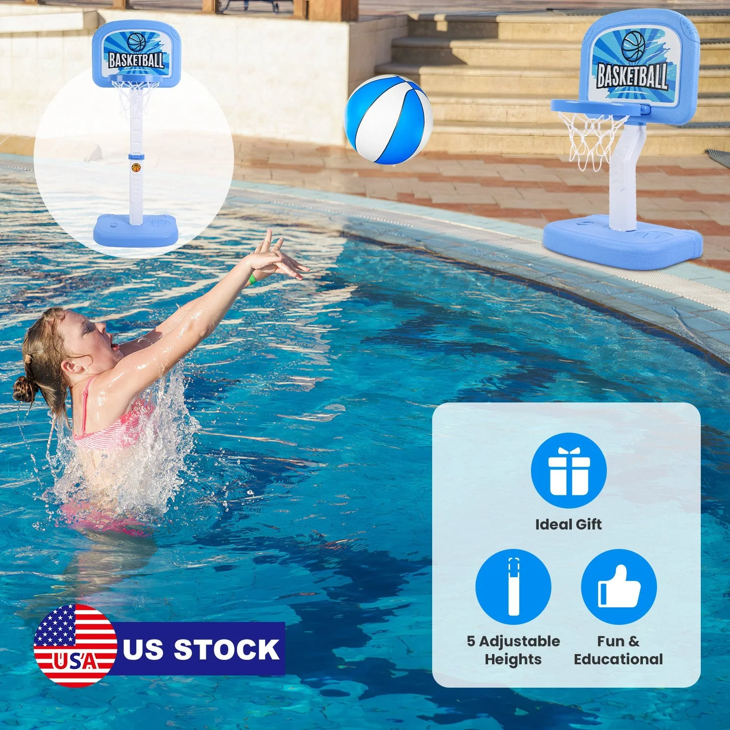 2 In 1 Poolside Basketball Game Set - Image 3