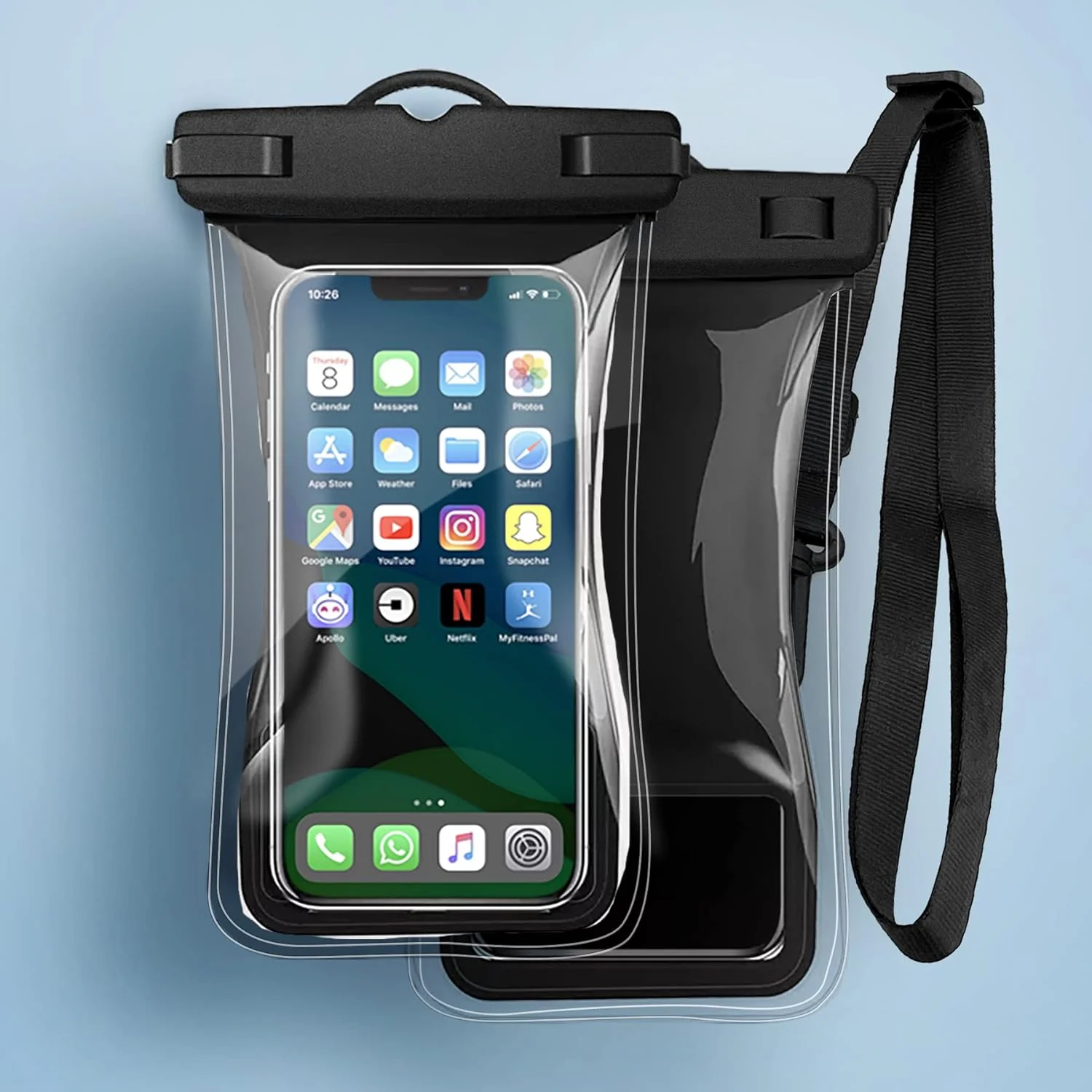 2-Pack Floatable Water Proof iPhone Phone Pouch (Patented Air Chamber) Floating Waterproof Dry Bag - Summer Accessories for Beach, Boating (fits iPhone 13, 14 Pro Max and Samsung s22, s23 Ultra) - Image 6