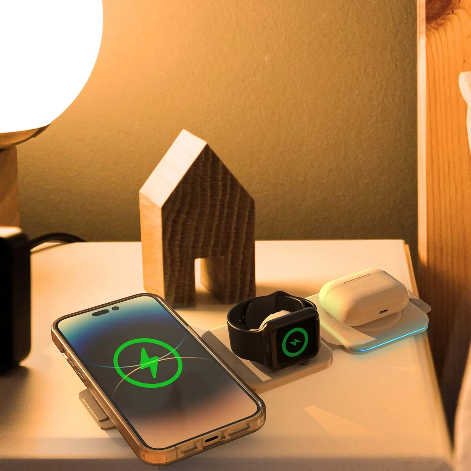 (2 Pack Set) Travel 3 in 1 Charging Station for Multiple Devices Apple Compatible Folding Magnetic Charger for AirPods, Apple Watch and iPhone (Compatible with MagSafe) - Image 7