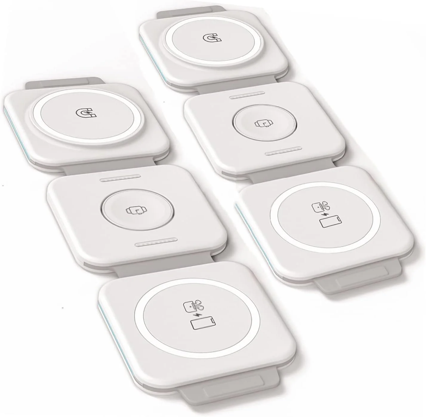 (2 Pack Set) Travel 3 in 1 Charging Station for Multiple Devices Apple Compatible Folding Magnetic Charger for AirPods, Apple Watch and iPhone (Compatible with MagSafe) - Image 9