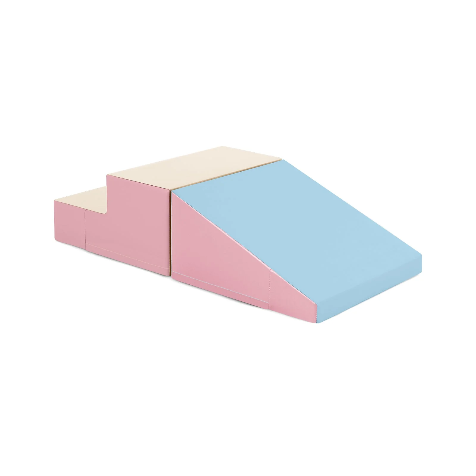 2-Piece Step and Slide Climber for Infants and Toddlers Baby Soft Play Set Foam Blocks-Pink & Blue - Image 4