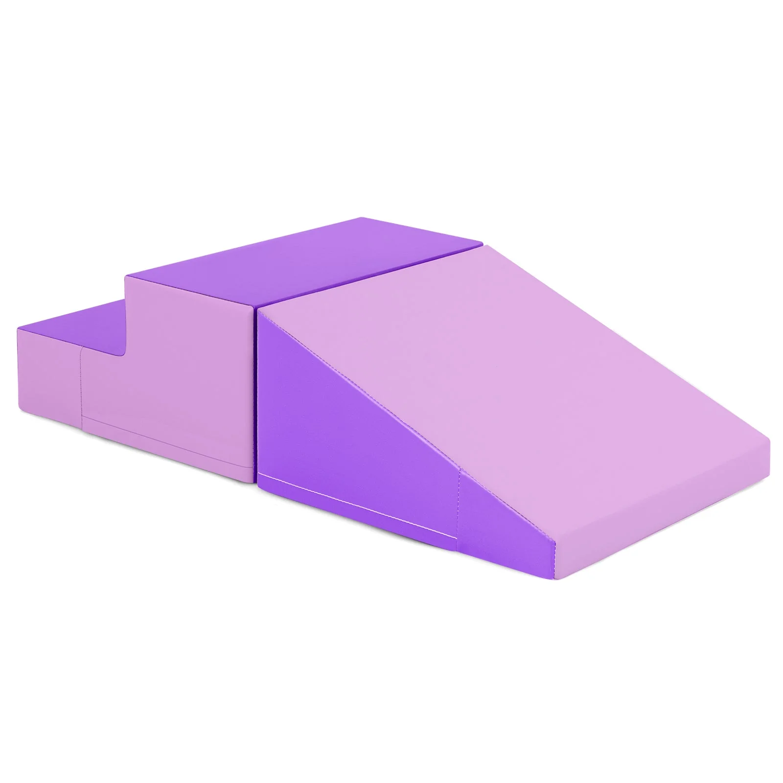 2-Piece Step and Slide Climber for Infants and Toddlers Baby Soft Play Set Foam Blocks-Purple - Image 6