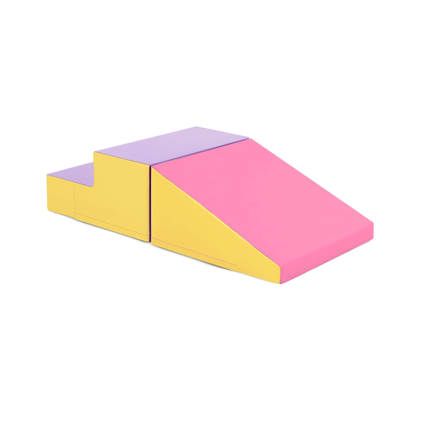 2-Piece Step and Slide Climber for Infants and Toddlers Baby Soft Play Set Foam Blocks-Yellow - Image 4