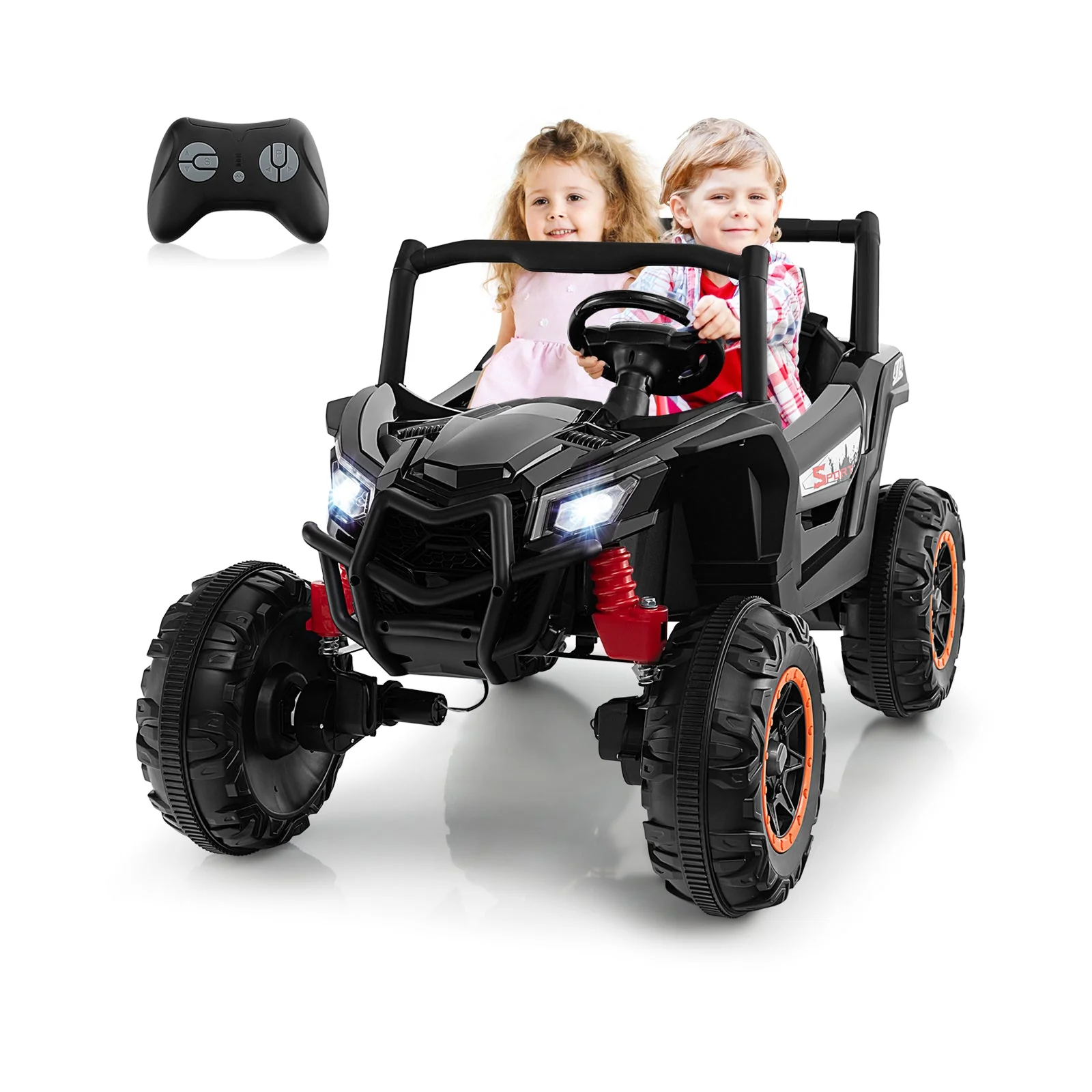 2-Seater Kids Ride on UTV with 2.4G Remote Control for over 3 Years Old Children-Black - Image 4