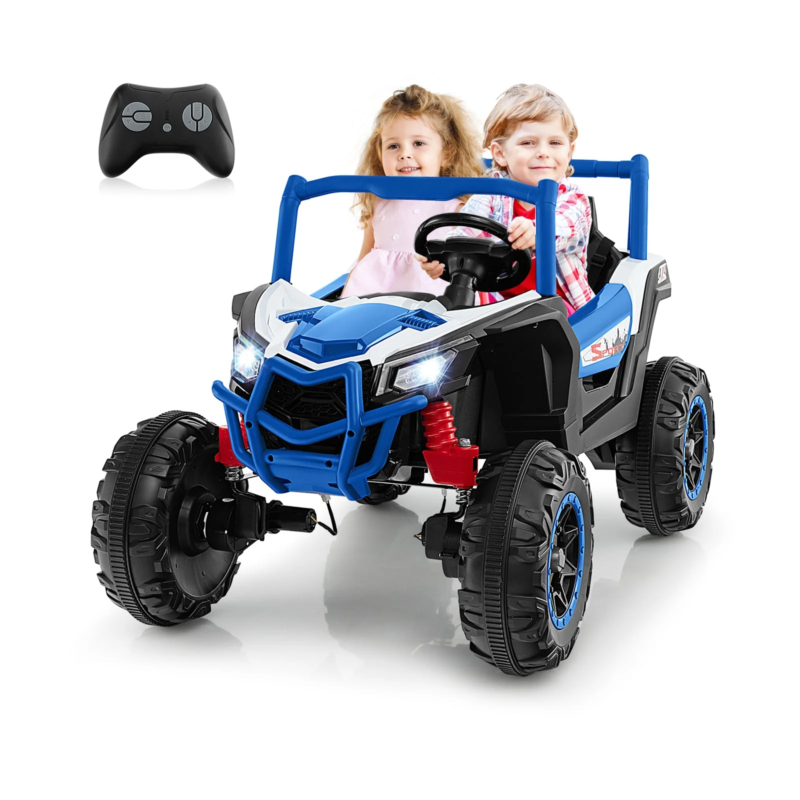 2-Seater Kids Ride on UTV with 2.4G Remote Control for over 3 Years Old Children-Navy - Image 4