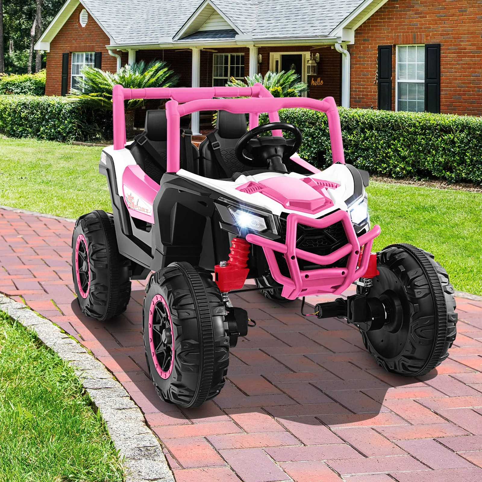 2-Seater Kids Ride on UTV with 2.4G Remote Control for over 3 Years Old Children-Pink - Image 2