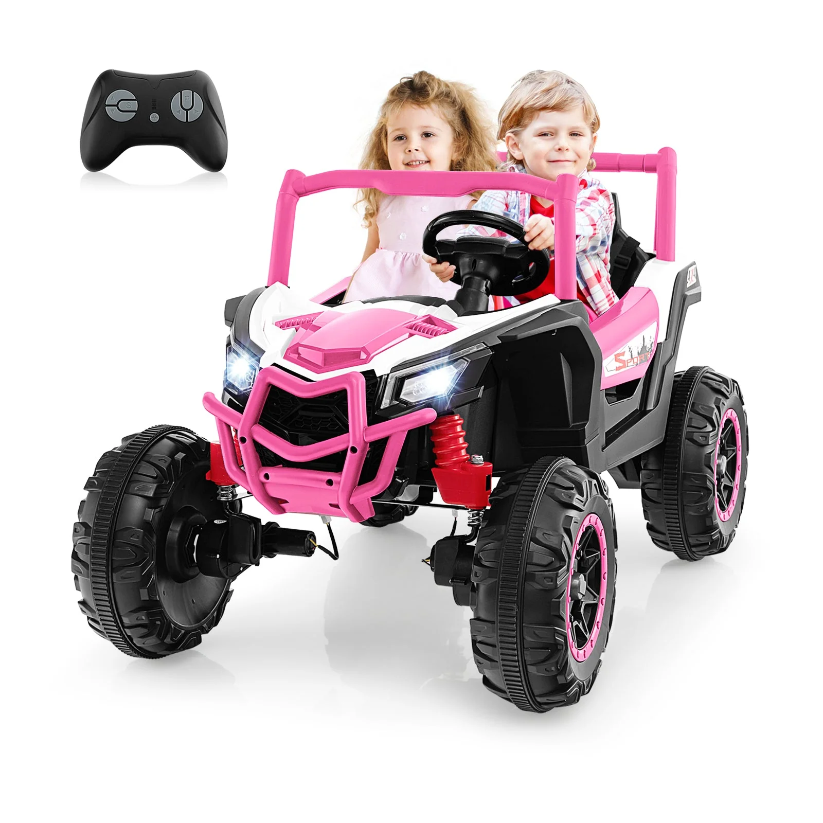 2-Seater Kids Ride on UTV with 2.4G Remote Control for over 3 Years Old Children-Pink - Image 4
