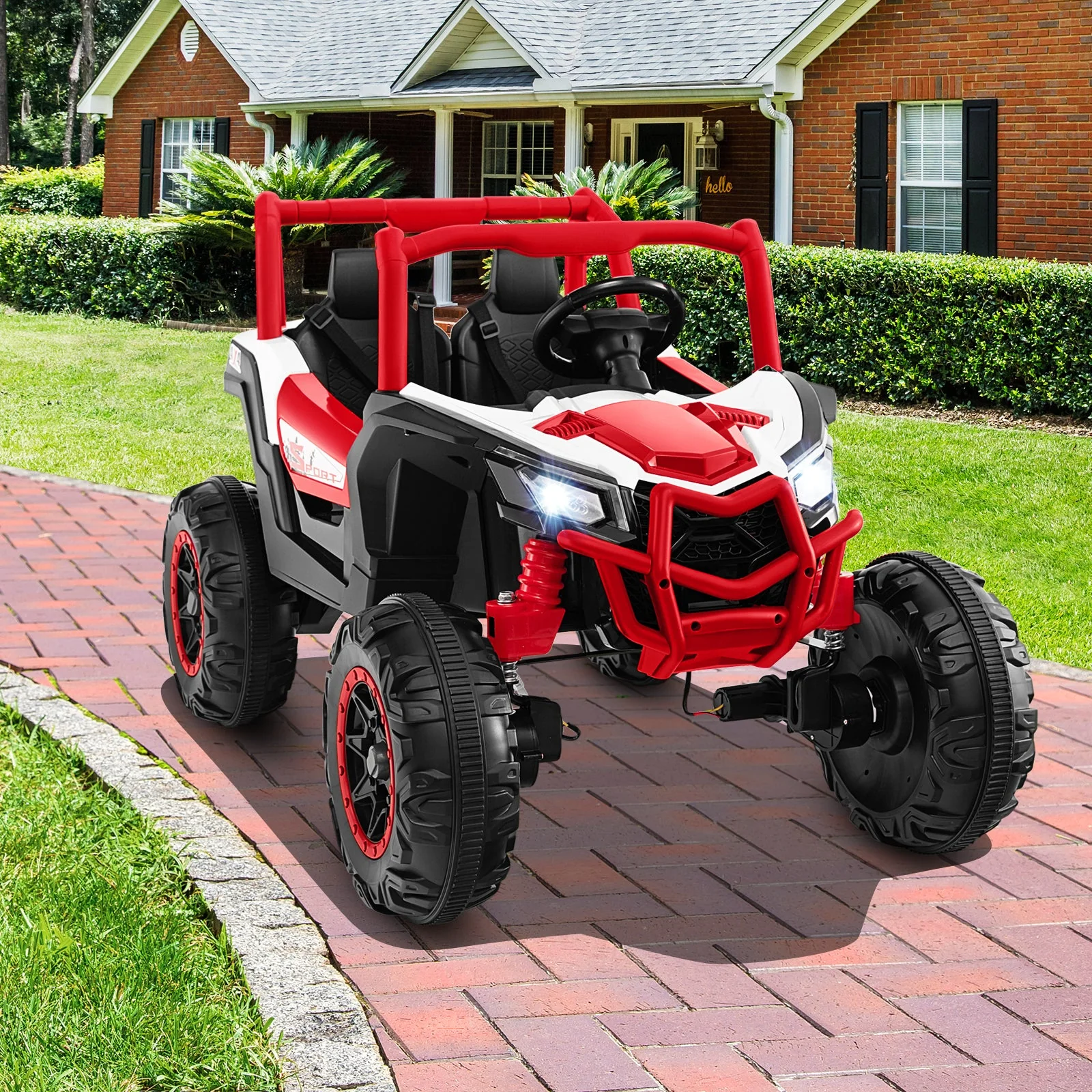 2-Seater Kids Ride on UTV with 2.4G Remote Control for over 3 Years Old Children-Red - Image 2