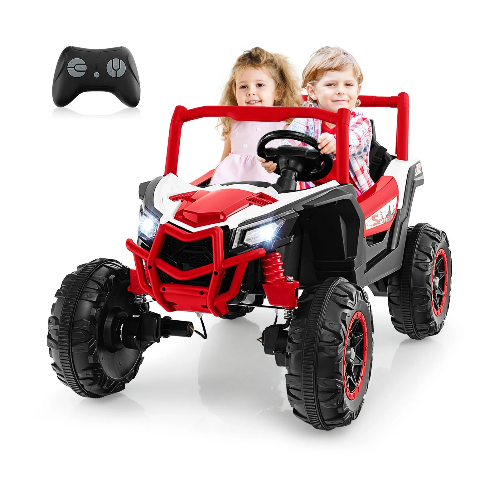 2-Seater Kids Ride on UTV with 2.4G Remote Control for over 3 Years Old Children-Red - Image 4