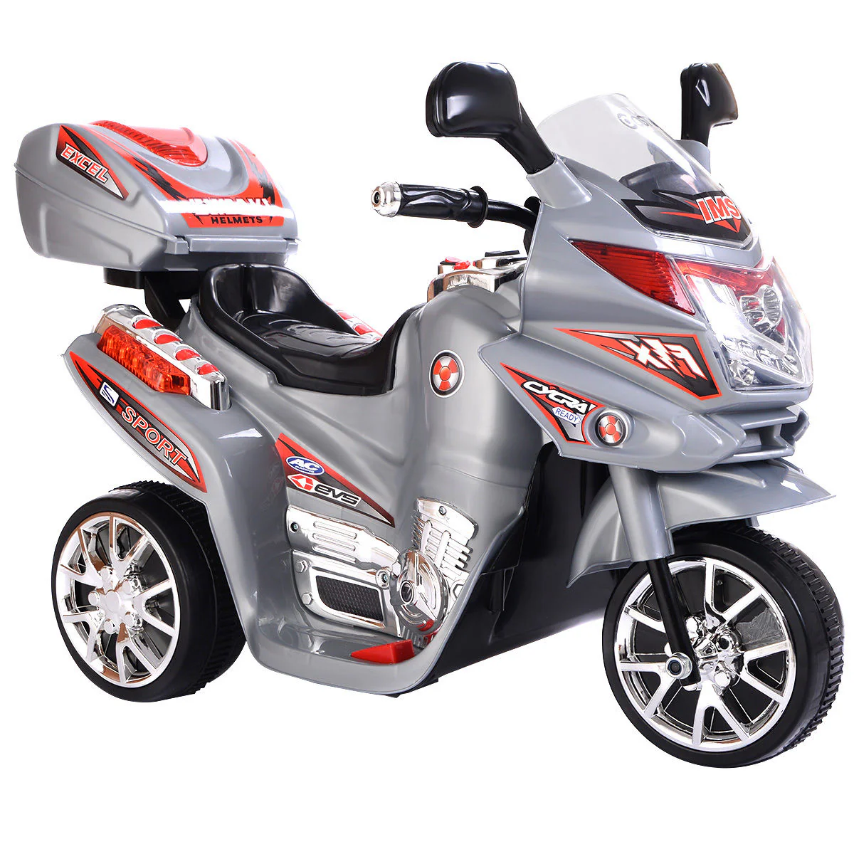 20-day Presell 3 Wheel Kids Ride On Motorcycle 6V Battery Powered Electric Toy Power Bicyle New-Gray - Image 2