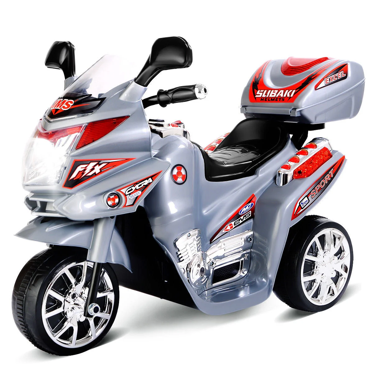 20-day Presell 3 Wheel Kids Ride On Motorcycle 6V Battery Powered Electric Toy Power Bicyle New-Gray - Image 3