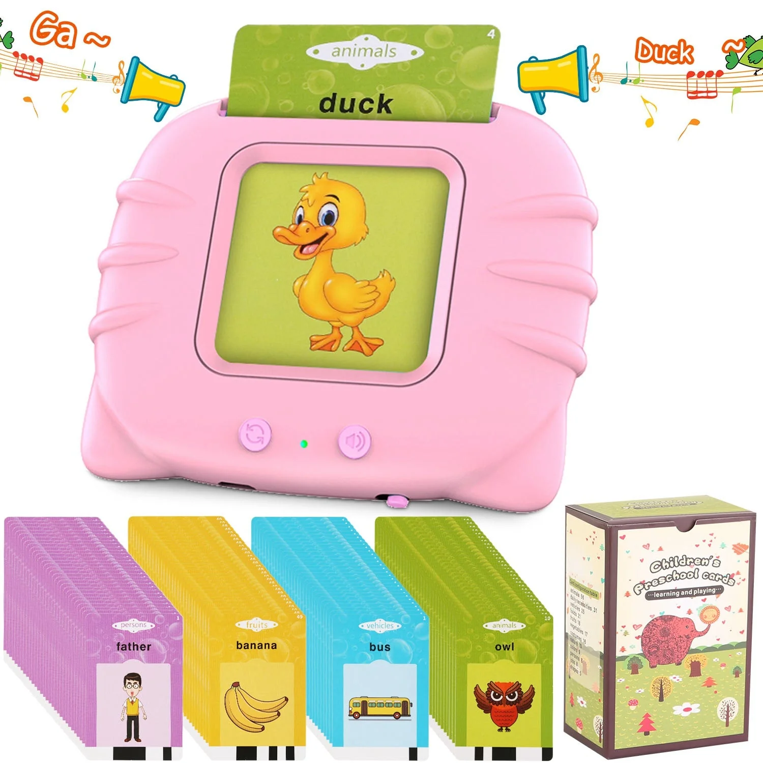 224 Words Kid Flash Talking Cards 112 Card Electronic Cognitive Audio Toddler Reading Machine Animal Shape Color Repeated Learning Cards English For C - Image 4