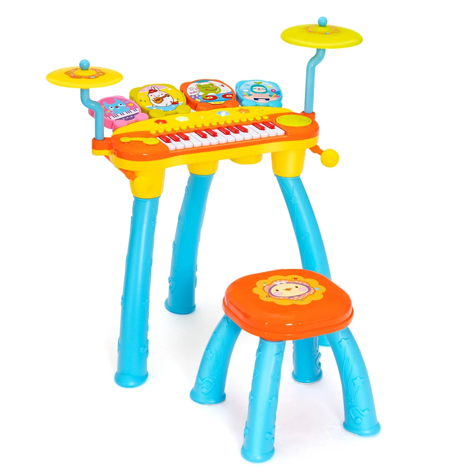 24-Key Piano Keyboard DJ Drum Combination with Microphone and MP3-Blue - Image 3