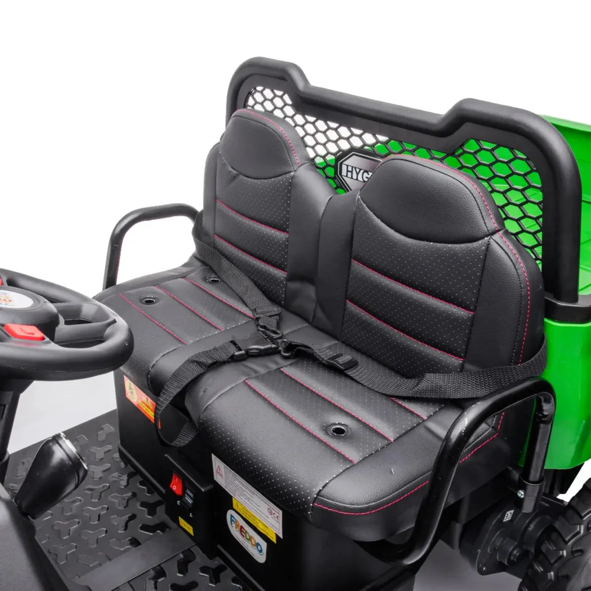 24V 6 Wheeler Freddo Tractor Trailer 2 Seater Ride-on with Dump Cart and Parental Remote - Image 12