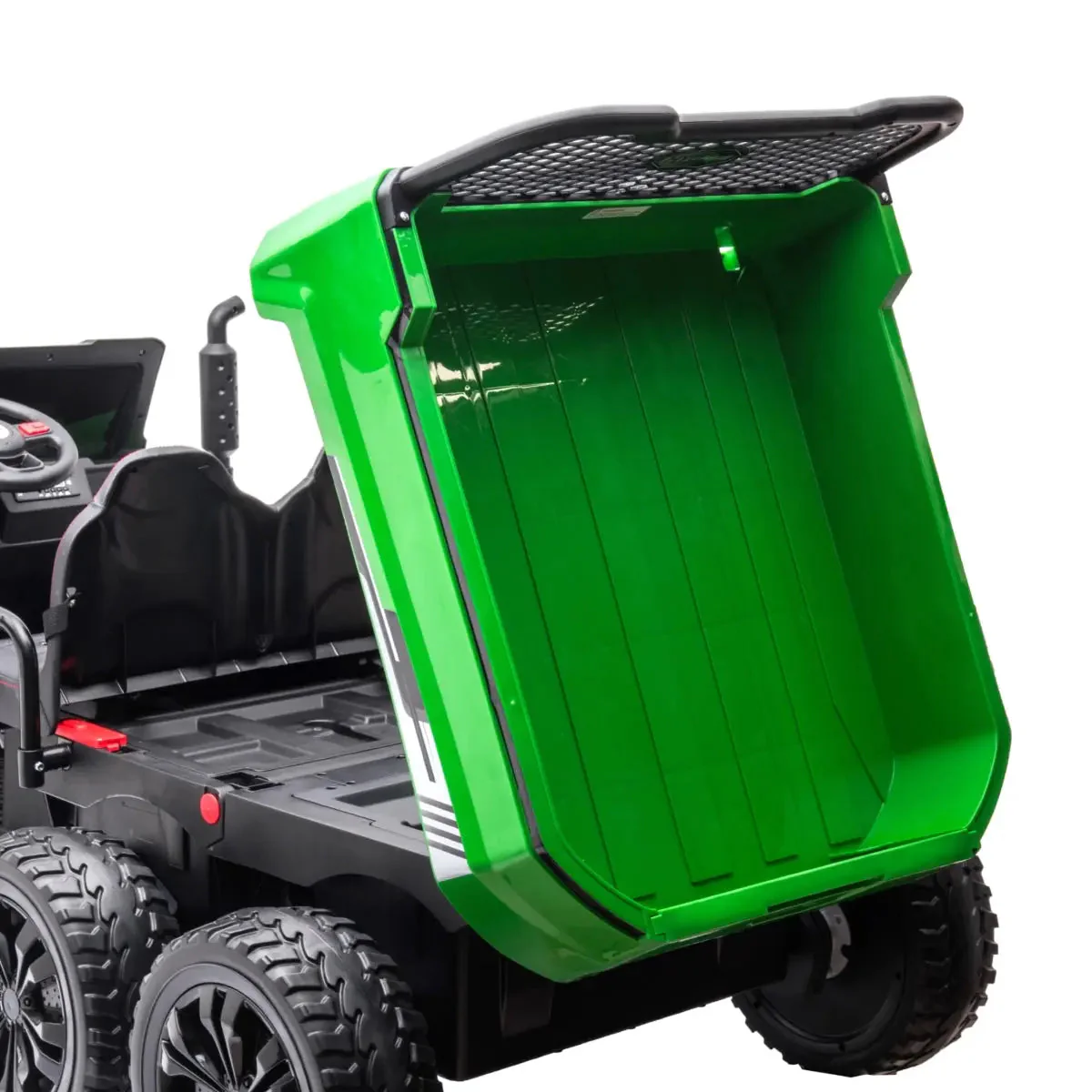 24V 6 Wheeler Freddo Tractor Trailer 2 Seater Ride-on with Dump Cart and Parental Remote - Image 14