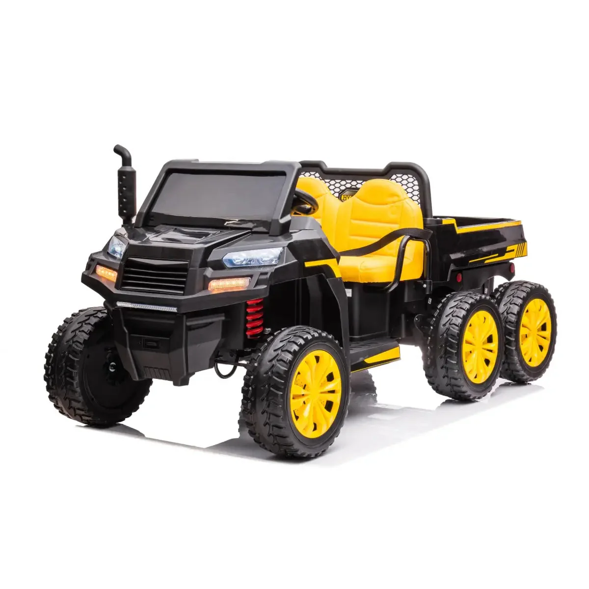 24V 6 Wheeler Freddo Tractor Trailer 2 Seater Ride-on with Dump Cart and Parental Remote - Image 15