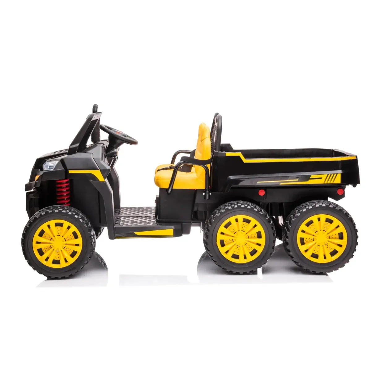 24V 6 Wheeler Freddo Tractor Trailer 2 Seater Ride-on with Dump Cart and Parental Remote - Image 16