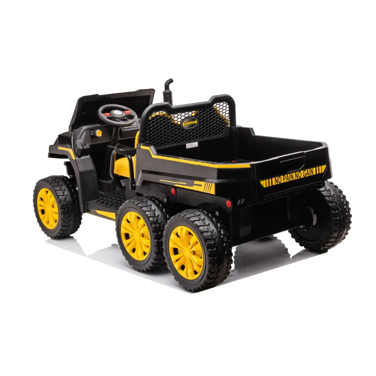 24V 6 Wheeler Freddo Tractor Trailer 2 Seater Ride-on with Dump Cart and Parental Remote - Image 19