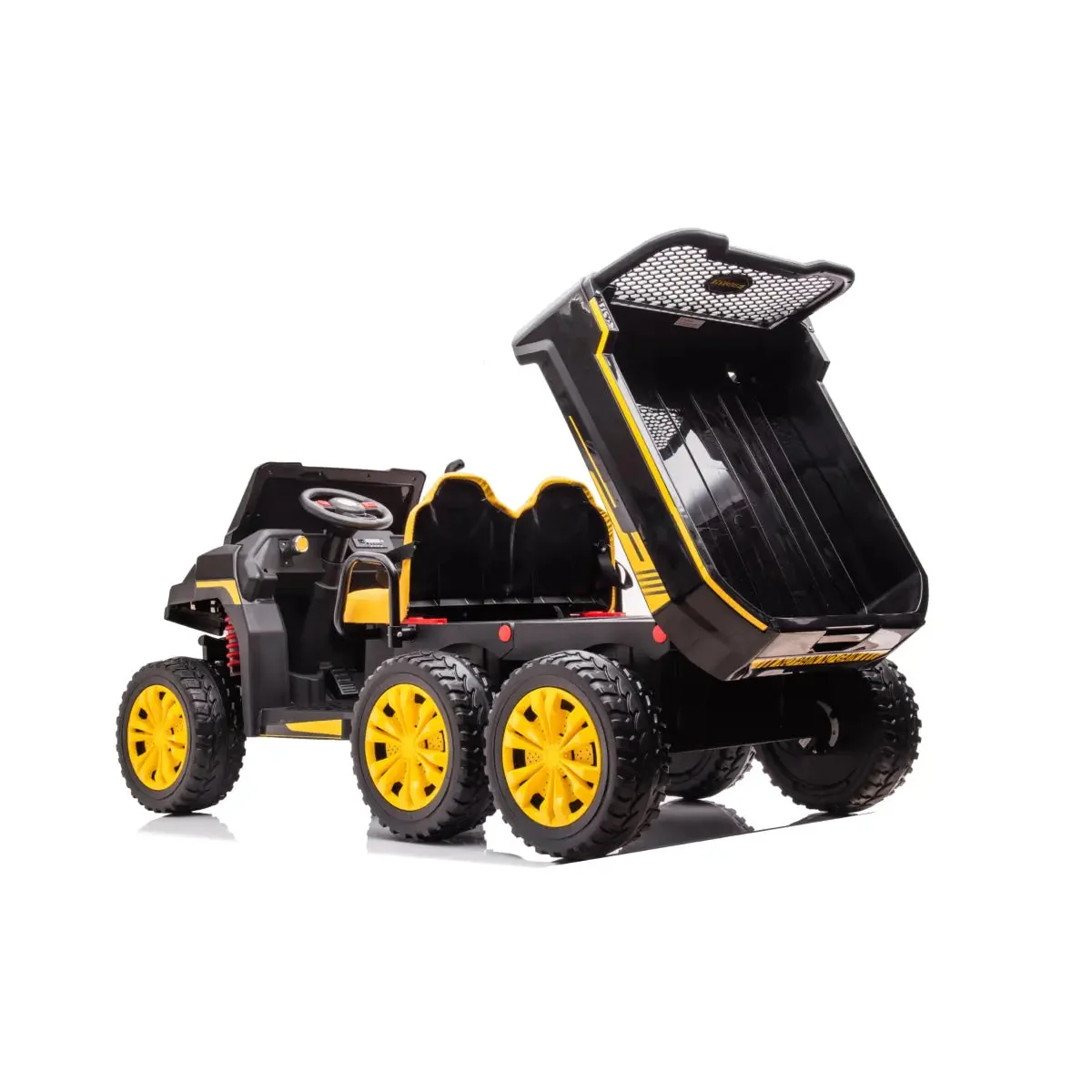 24V 6 Wheeler Freddo Tractor Trailer 2 Seater Ride-on with Dump Cart and Parental Remote - Image 24