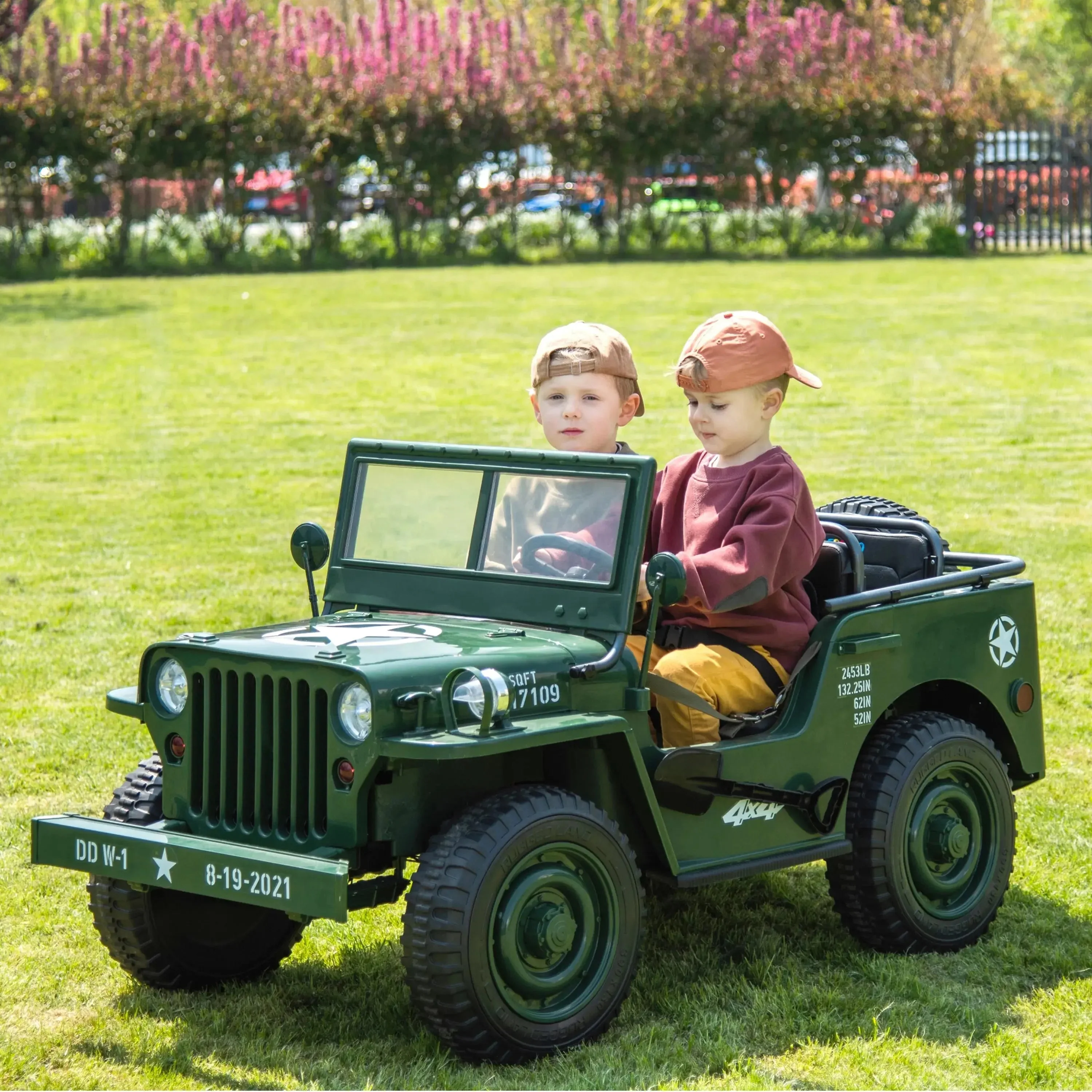 24V Freddo Military Willy Truck 3 Seater Electric Ride on - Image 2