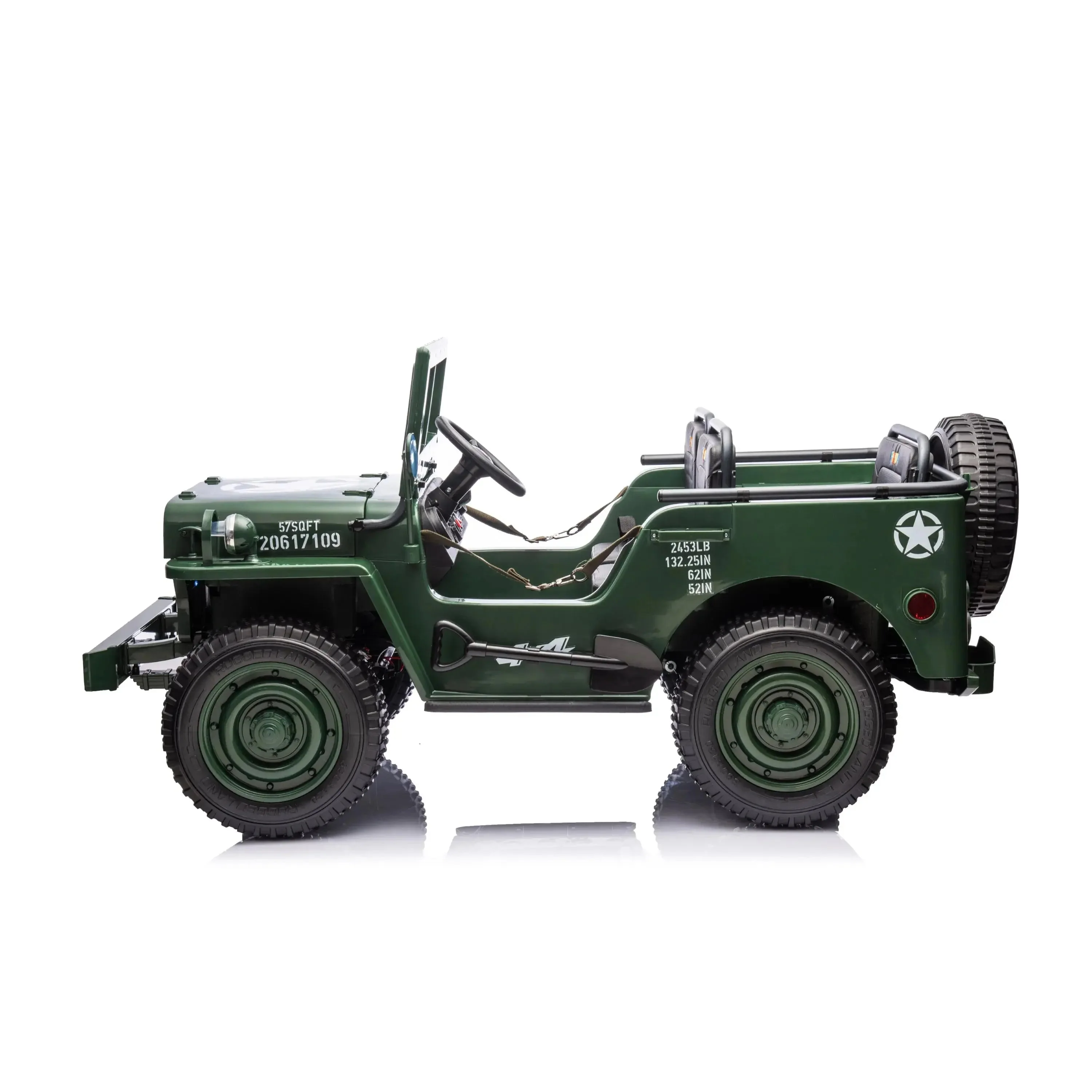 24V Freddo Military Willy Truck 3 Seater Electric Ride on - Image 3