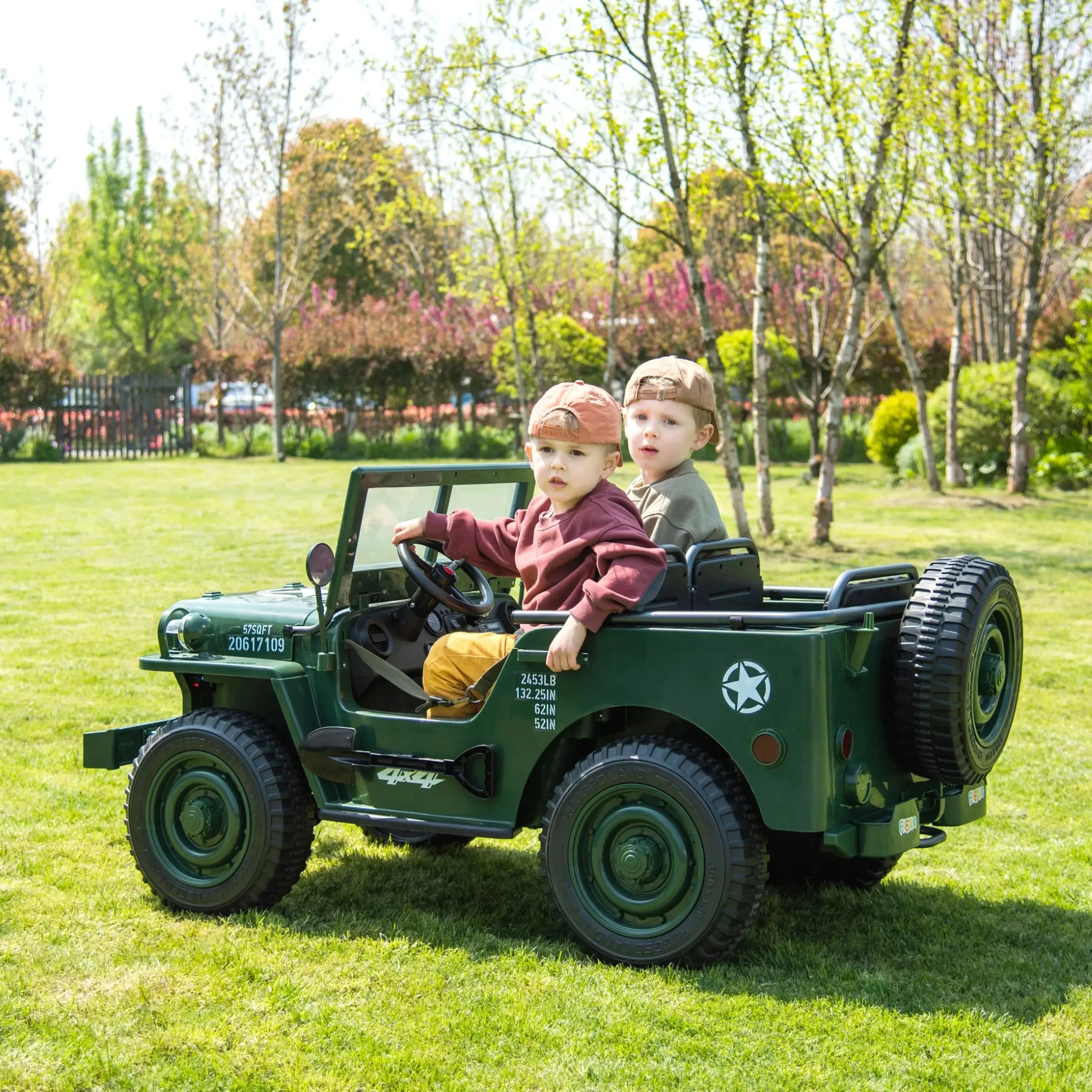 24V Freddo Military Willy Truck 3 Seater Electric Ride on - Image 4