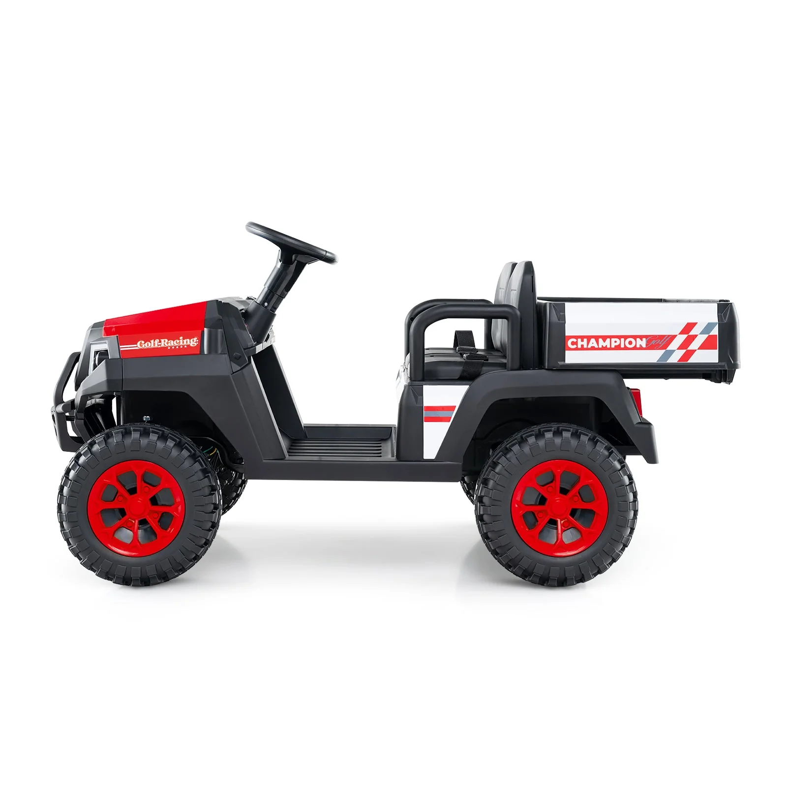 24V Kids Golf Cart 4WD 2-Seater Ride on Car with Storage Trunk and Horn-Red - Image 6