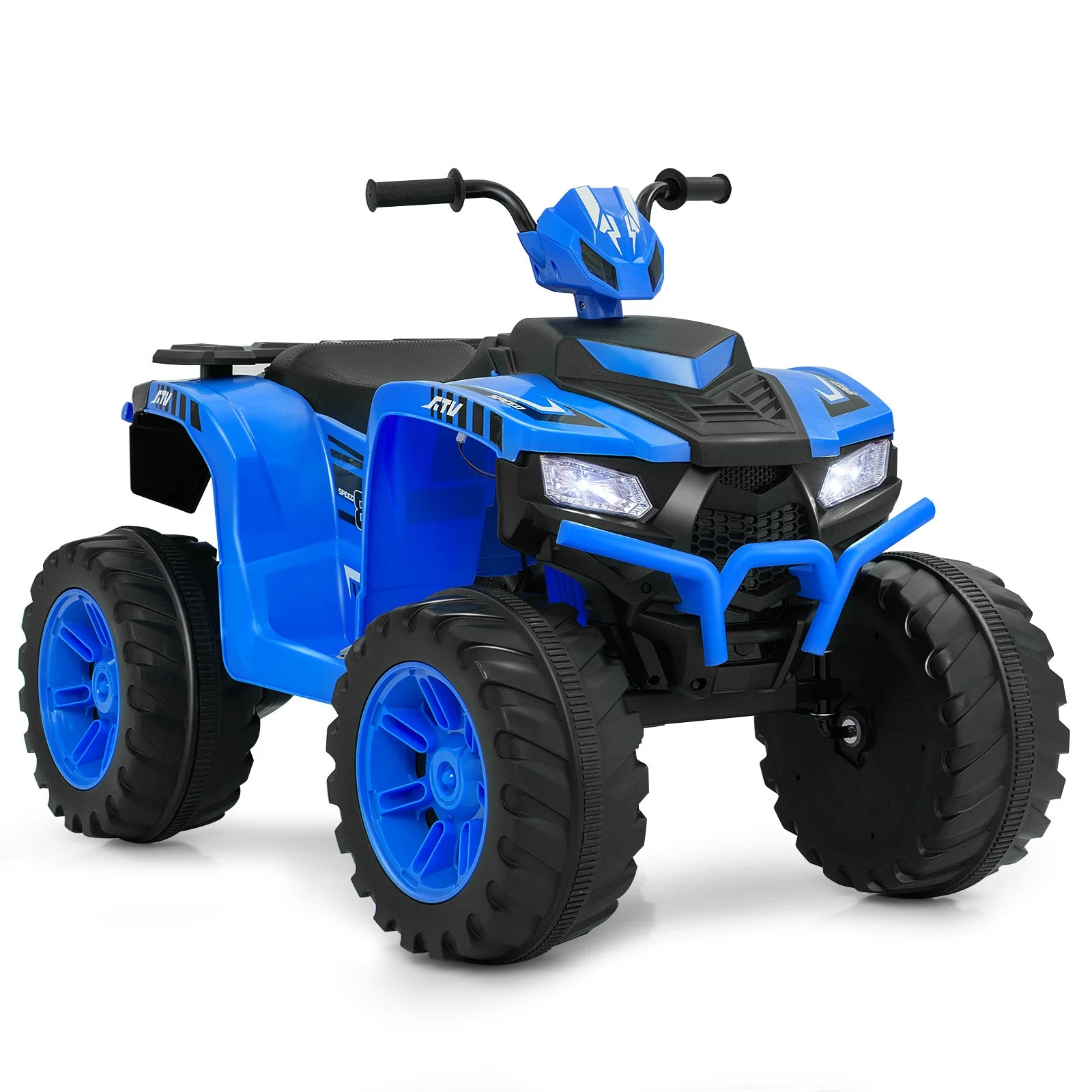 24V Kids Ride-On Electric ATV with Wireless Connection for Toddlers 3-8 Years Old-Blue - Image 3